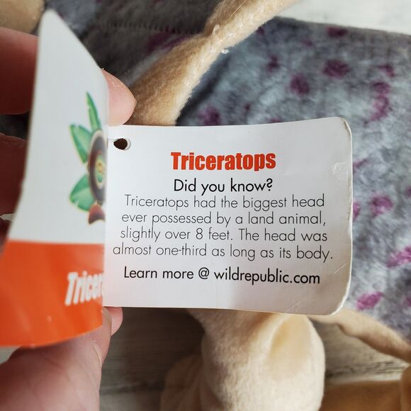 Wild Republic Plush Triceratops Dinosaur Stuffed Animal Toy Dino 12"  NWT - Picture 8 of 10